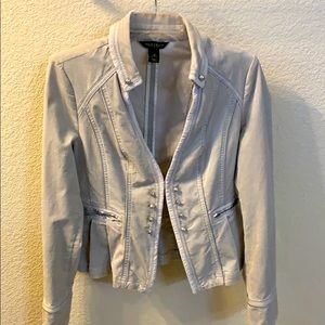 White House Black Market Gray Velvet Jacket